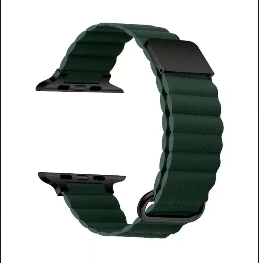 Ultra Luxury Leather Magnetic Band - 38/40/41 MM - Dark Green