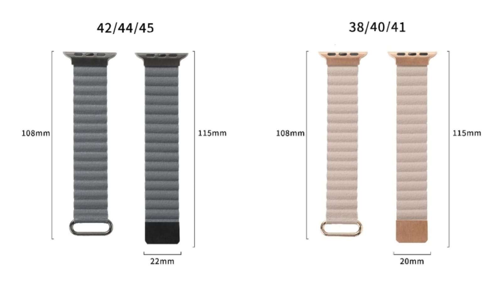 Ultra Luxury Leather Magnetic Band - 38/40/41 MM - Khaki
