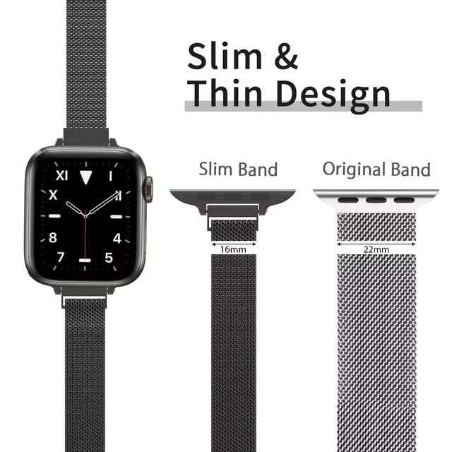 38/40/41MM Silver Slim Metal Bands for Apple Watches
