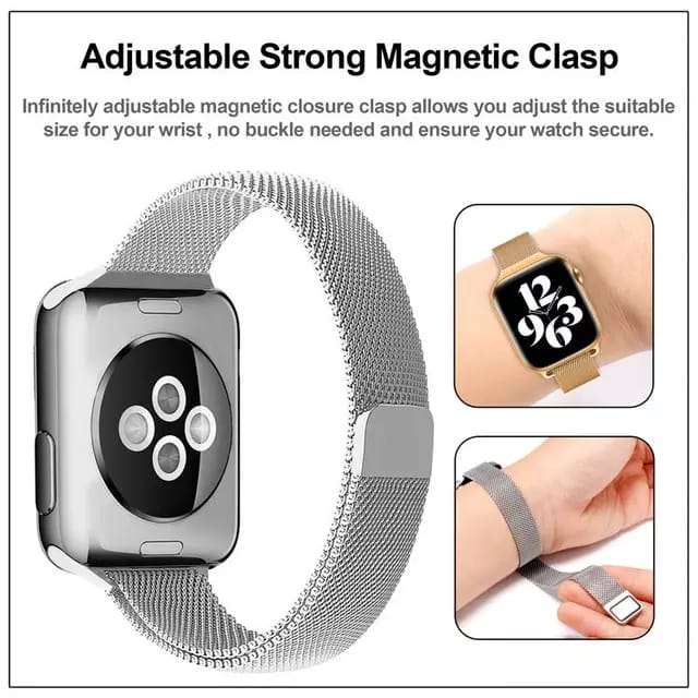 38/40/41MM Silver Slim Metal Bands for Apple Watches