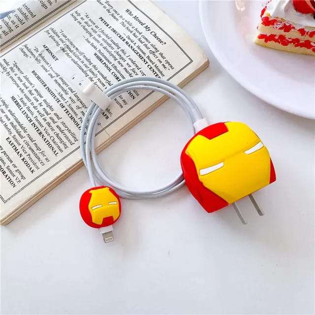 Iron Man Silicone cartoon charger protective case for iphone