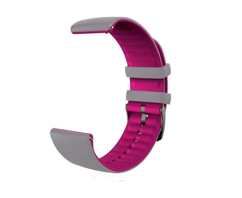 22 MM - Grey/Purple Dual Two Color Silicon Watch Band