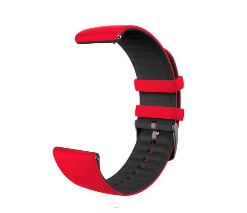 20MM Black/ Red Dual Two Color Silicon Bands for Android Smartwatches