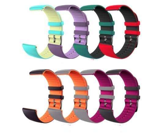 20MM Black/Purple Dual Two Color Silicon Bands for Android Smartwatches