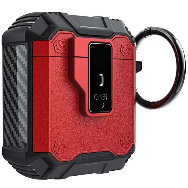 Red color Armor Case for Apple Airpods 1/2