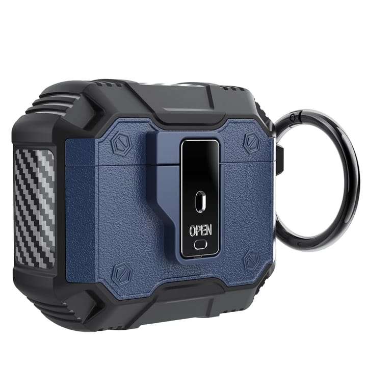 Blue Rugged Silicone Armor case for Apple AirPods 3