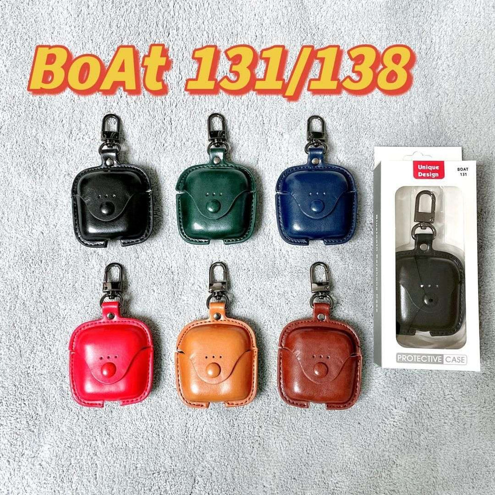 Blue Leather Cover Compatible with Boat Airdopes 131/138