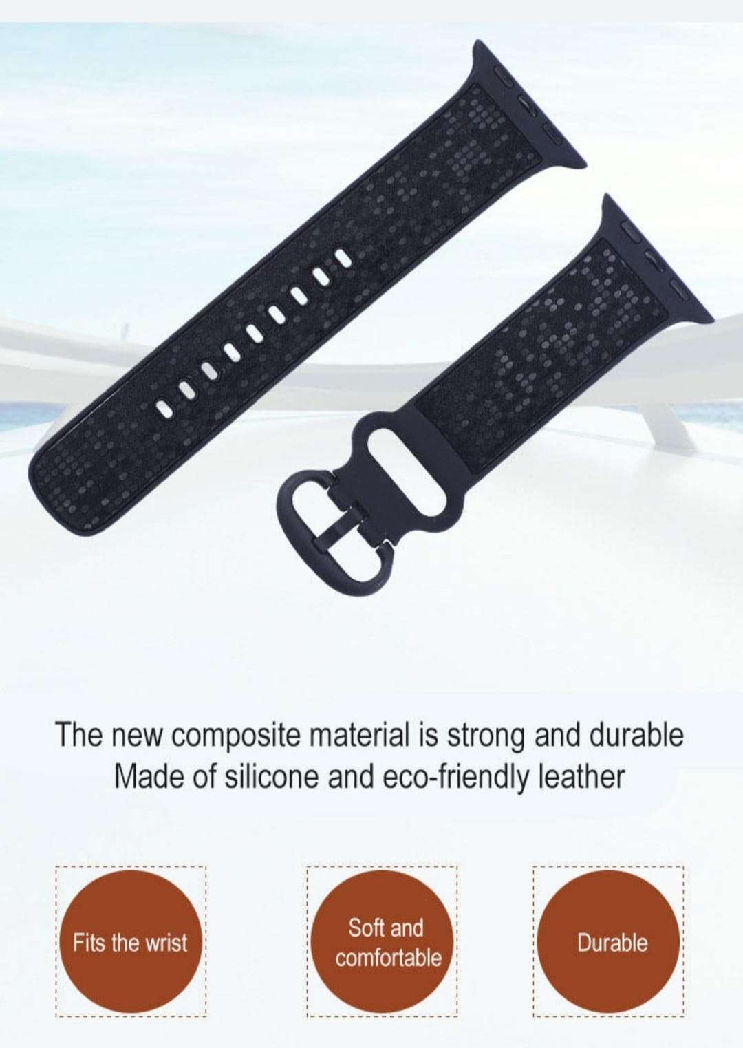 Water Cube Strap Compatible with iwatch Series 42/44/45 MM (Brown)