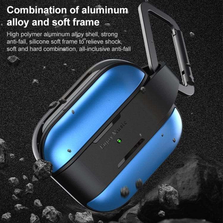 RUGGED UTILITY PROTECTIVE CASE WITH HOOK FOR AIRPODS PRO (SILVER)