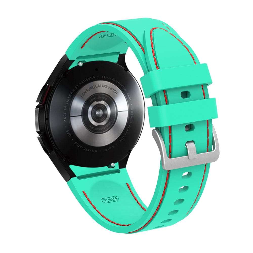 20mm Aqua Blue / Red Silicone straps for Samsung watch 4/5