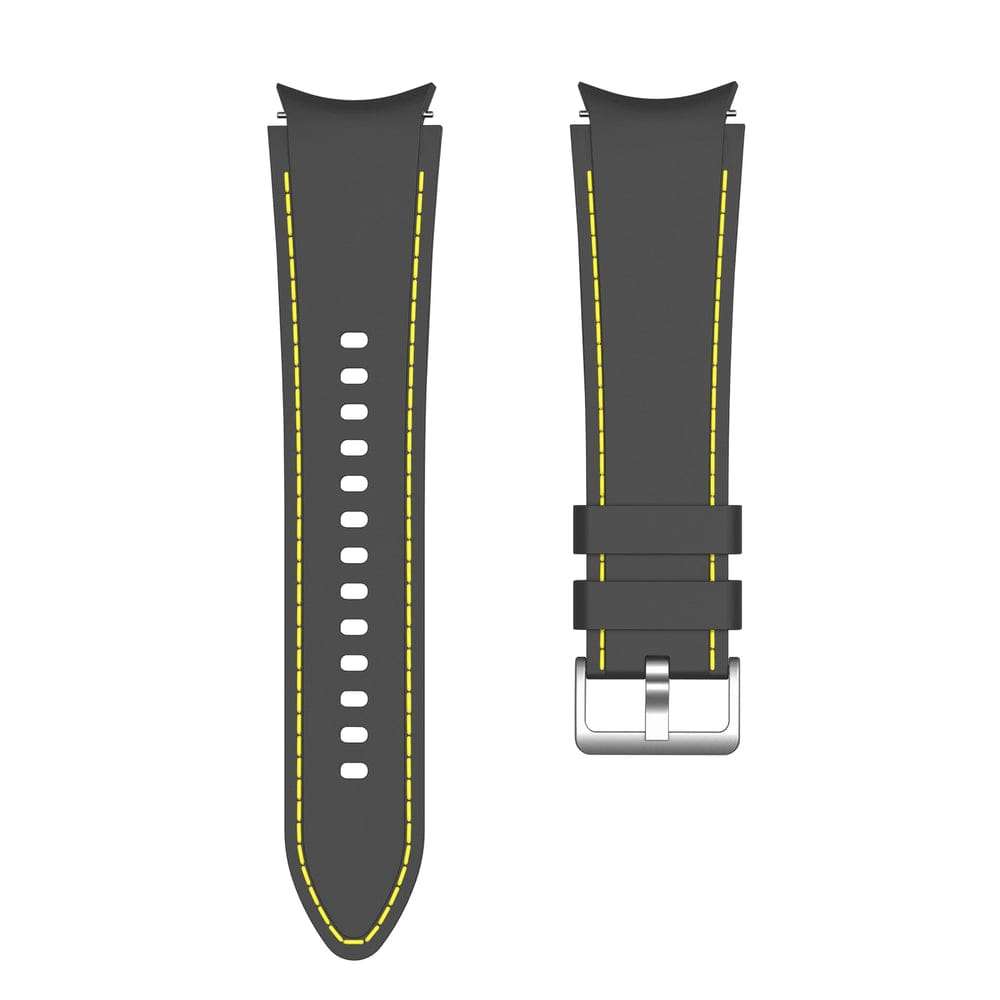 20mm Black / Yellow Silicone straps for Samsung watch 4/5
