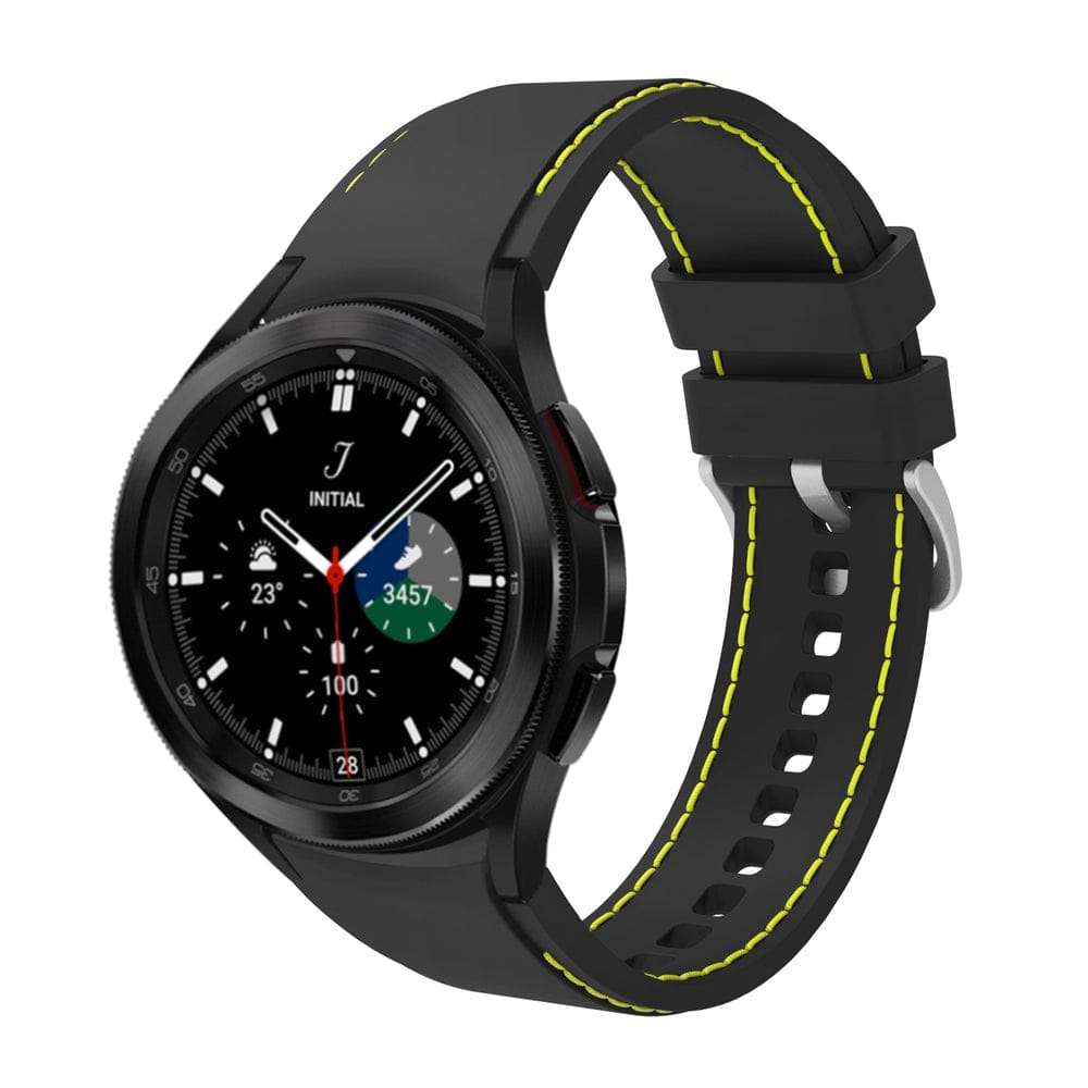 20mm Black / Yellow Silicone straps for Samsung watch 4/5