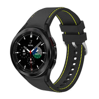 20mm Black / Yellow Silicone straps for Samsung watch 4/5