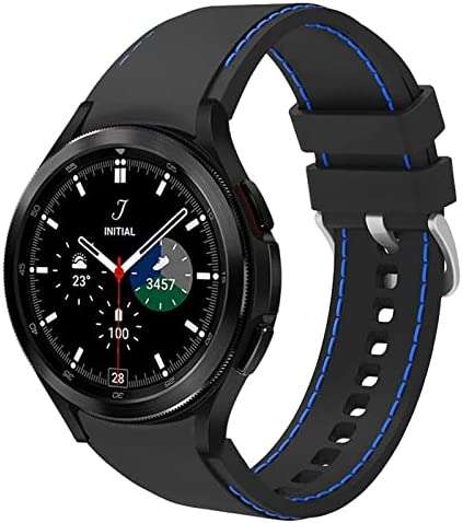 20mm Black / Blue Silicone straps for Samsung watch 4/5