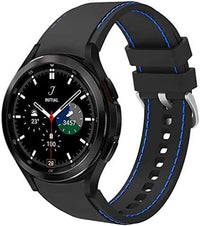 20mm Black / Blue Silicone straps for Samsung watch 4/5