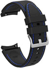 20mm Black / Blue Silicone straps for Samsung watch 4/5