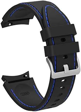 20mm Black / Blue Silicone straps for Samsung watch 4/5
