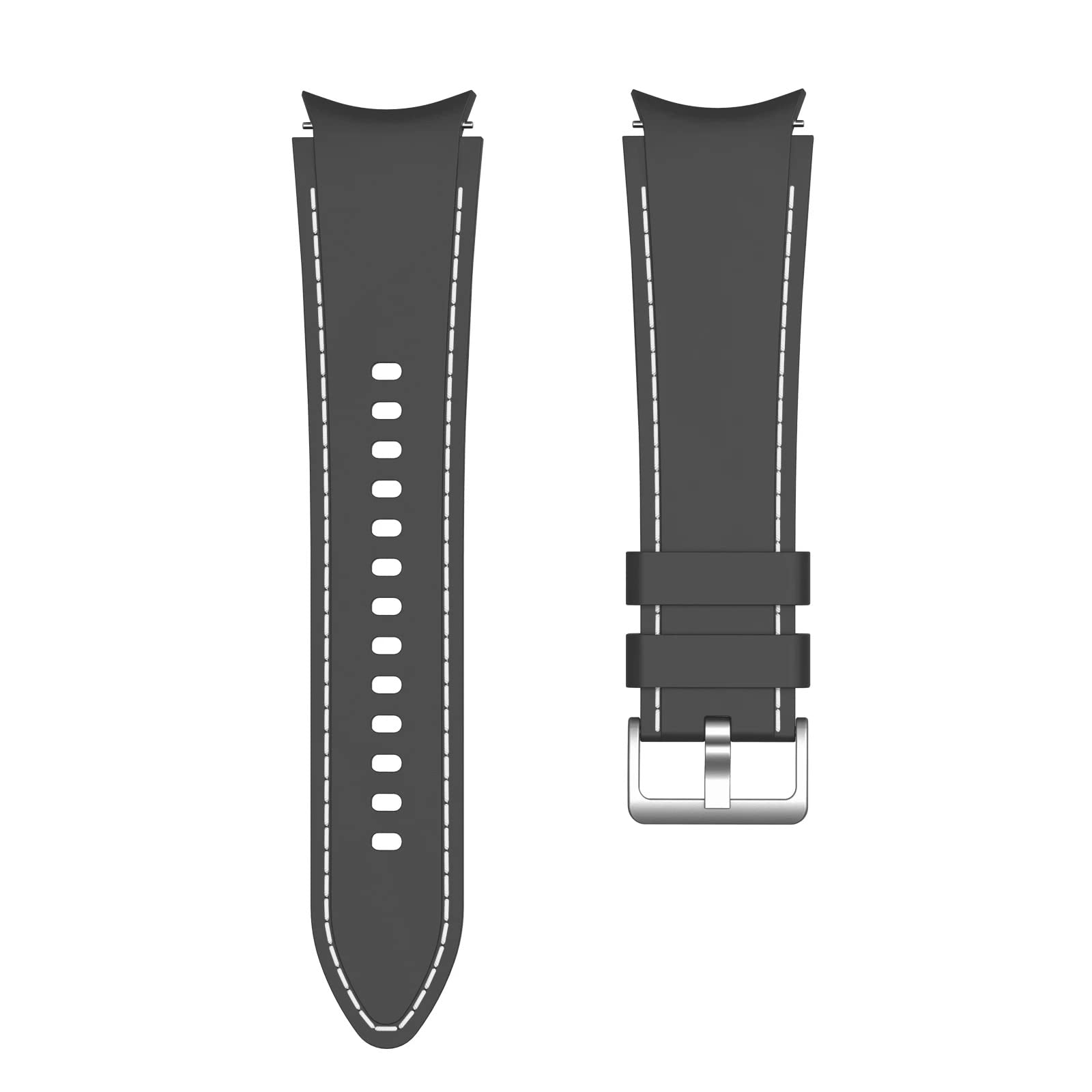 20mm Black / White Silicone straps for Samsung watch 4/5