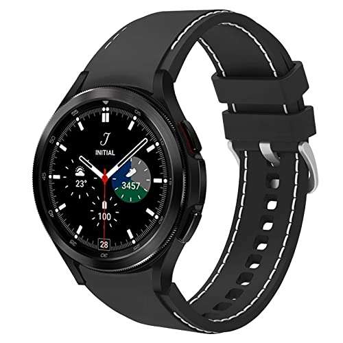 20mm Black / White Silicone straps for Samsung watch 4/5