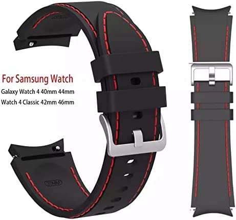 20mm Black / Red Silicone straps for Samsung watch 4/5