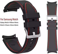 20mm Black / Red Silicone straps for Samsung watch 4/5