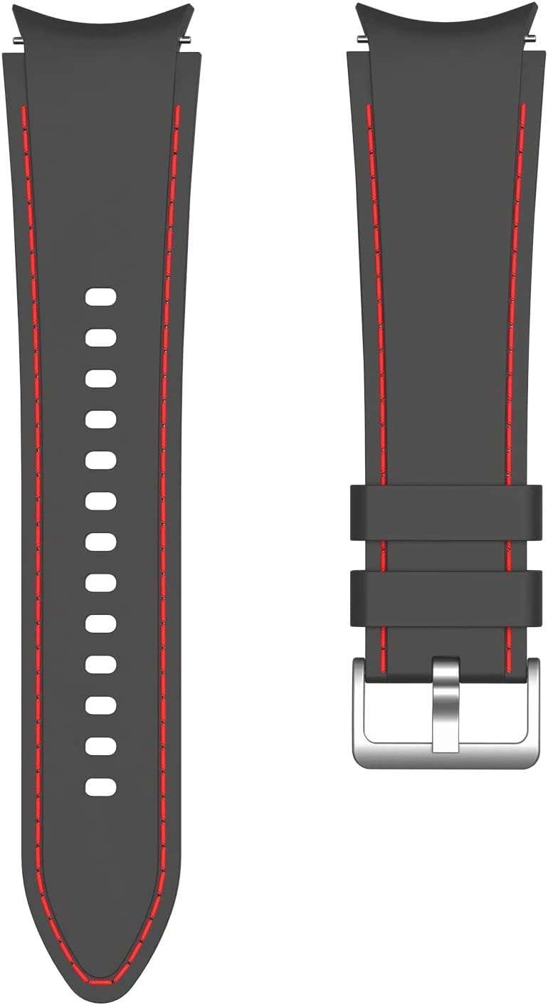 20mm Black / Red Silicone straps for Samsung watch 4/5