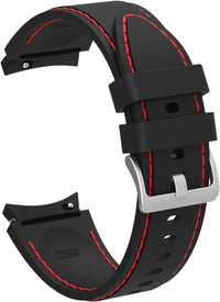 20mm Black / Red Silicone straps for Samsung watch 4/5