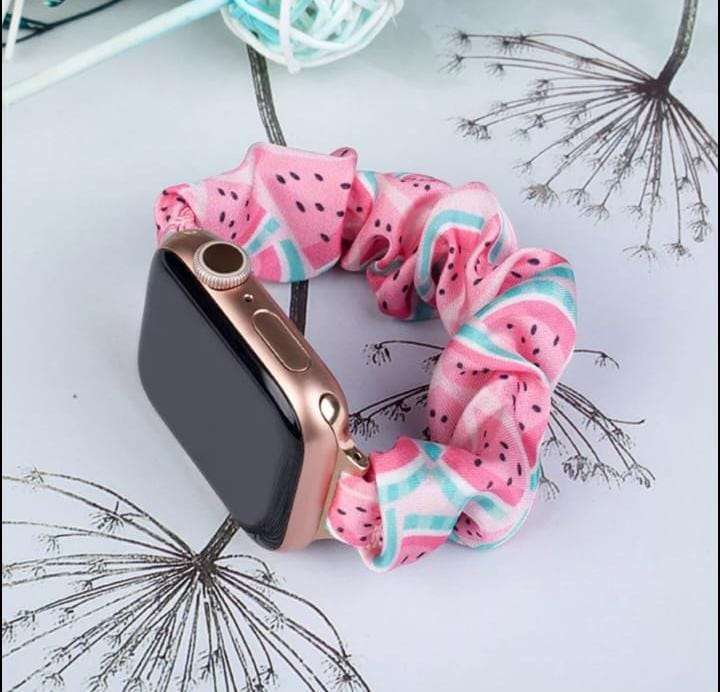 Premium Scrunchy Watch Band - Pink Watermelon Printed (Watch not Included) (38/40/41 [mm])