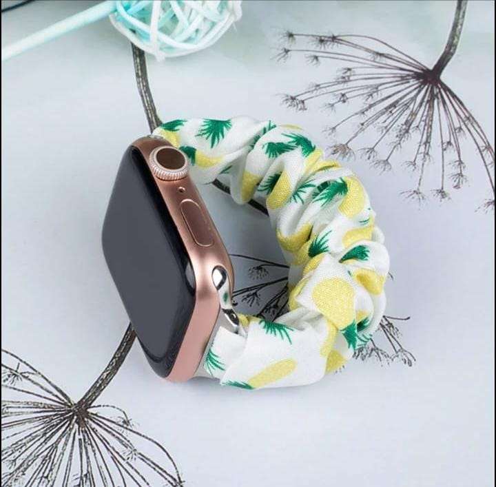 Premium Scrunchy Watch Band - Small Pineapple Printed (Watch not Included) (42/44/45/49 [mm])