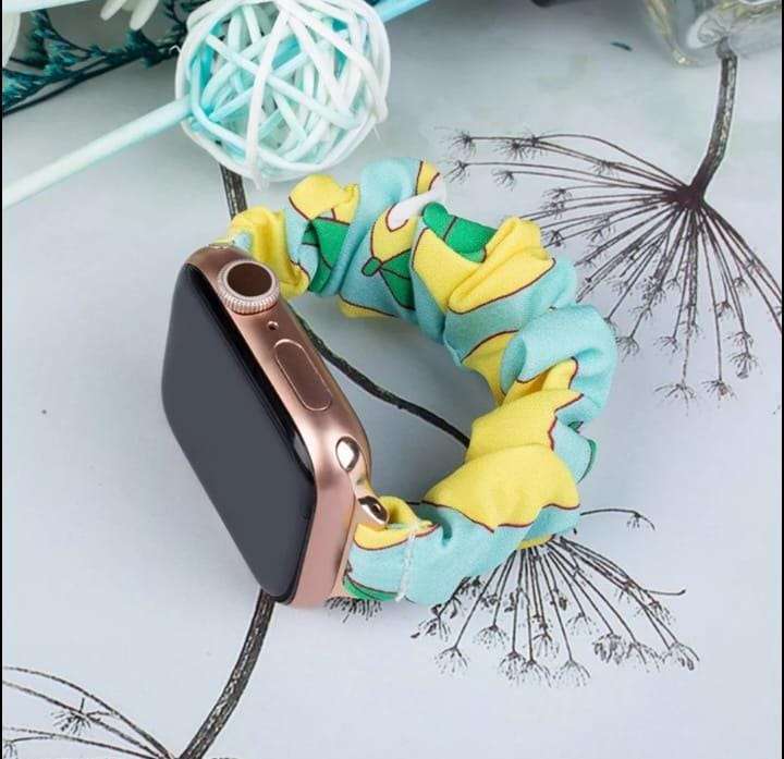 38/40/41 MM Lemon Printed Premium Scrunchy Bands for Apple Watches