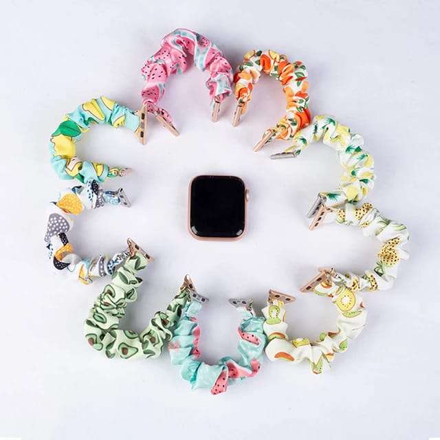 Premium Scrunchy Watch Band - Pink Watermelon Printed (Watch not Included) (38/40/41 [mm])