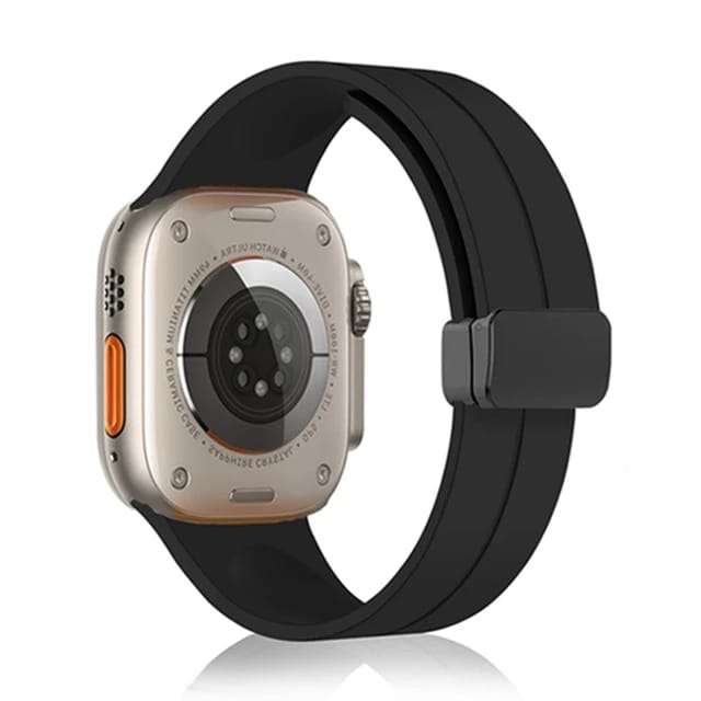 38/40/41 Black D-Buckle Silicone Magnetic Bands