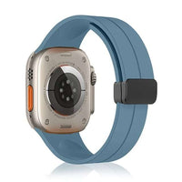 42/44/45/49 MM Coral Blue D-Buckle Silicone Magnetic Bands for Apple Watches