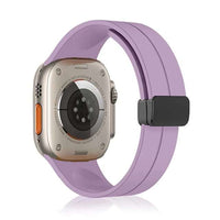 42/44/45/49 MM Light Purple D-Buckle Silicone Magnetic Bands for Apple Watches