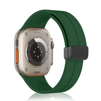 42/44/45/49 MM Green D-Buckle Silicone Magnetic Bands for Apple Watches