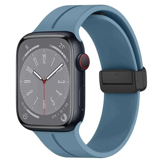 42/44/45/49 MM Coral Blue D-Buckle Silicone Magnetic Bands for Apple Watches