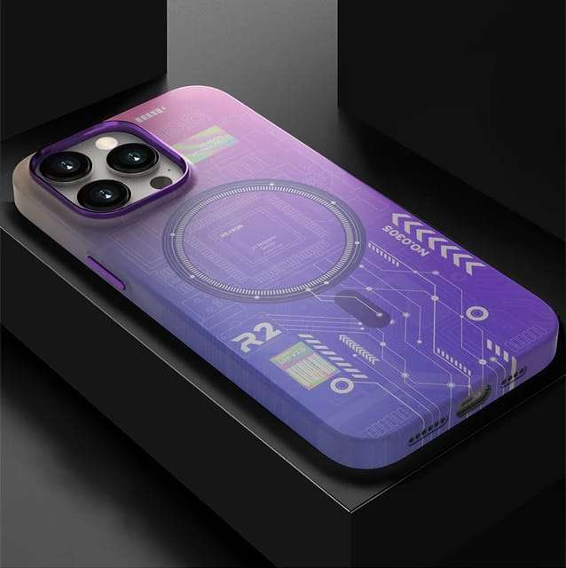 Purple Electric Circuit Board Case for iPhone 13/14 Series