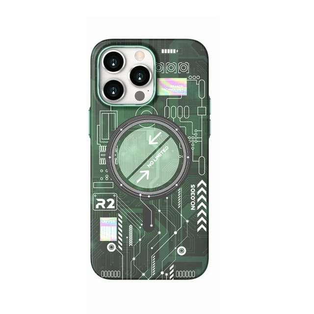 Green Electric Circuit Board Case for iPhone 13/14 Series