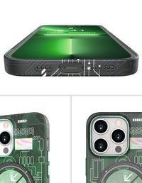 Green Electric Circuit Board Case for iPhone 13/14 Series