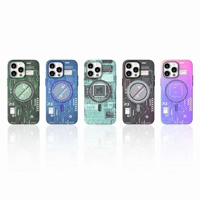 Green Electric Circuit Board Case for iPhone 13/14 Series