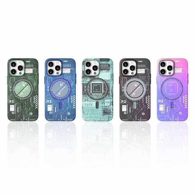 Purple Electric Circuit Board Case for iPhone 13/14 Series