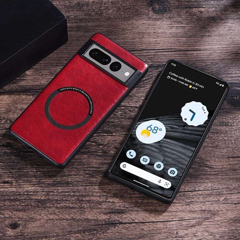 Red Slim Case Support Wireless Charging for Google Pixel 5/6/7 Series