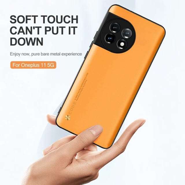 Orange PU Leather+TPU Slim Back Case for OnePlus 11