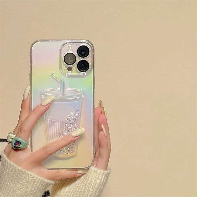Rainbow Glitter Star cup case for iPhone -11/13/14 Series