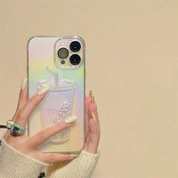 Rainbow Glitter Star cup case for iPhone -11/13/14 Series