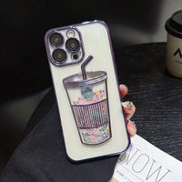 Purple Glitter Star cup case for iPhone 11