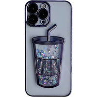 Purple Glitter Star cup case for iPhone 11
