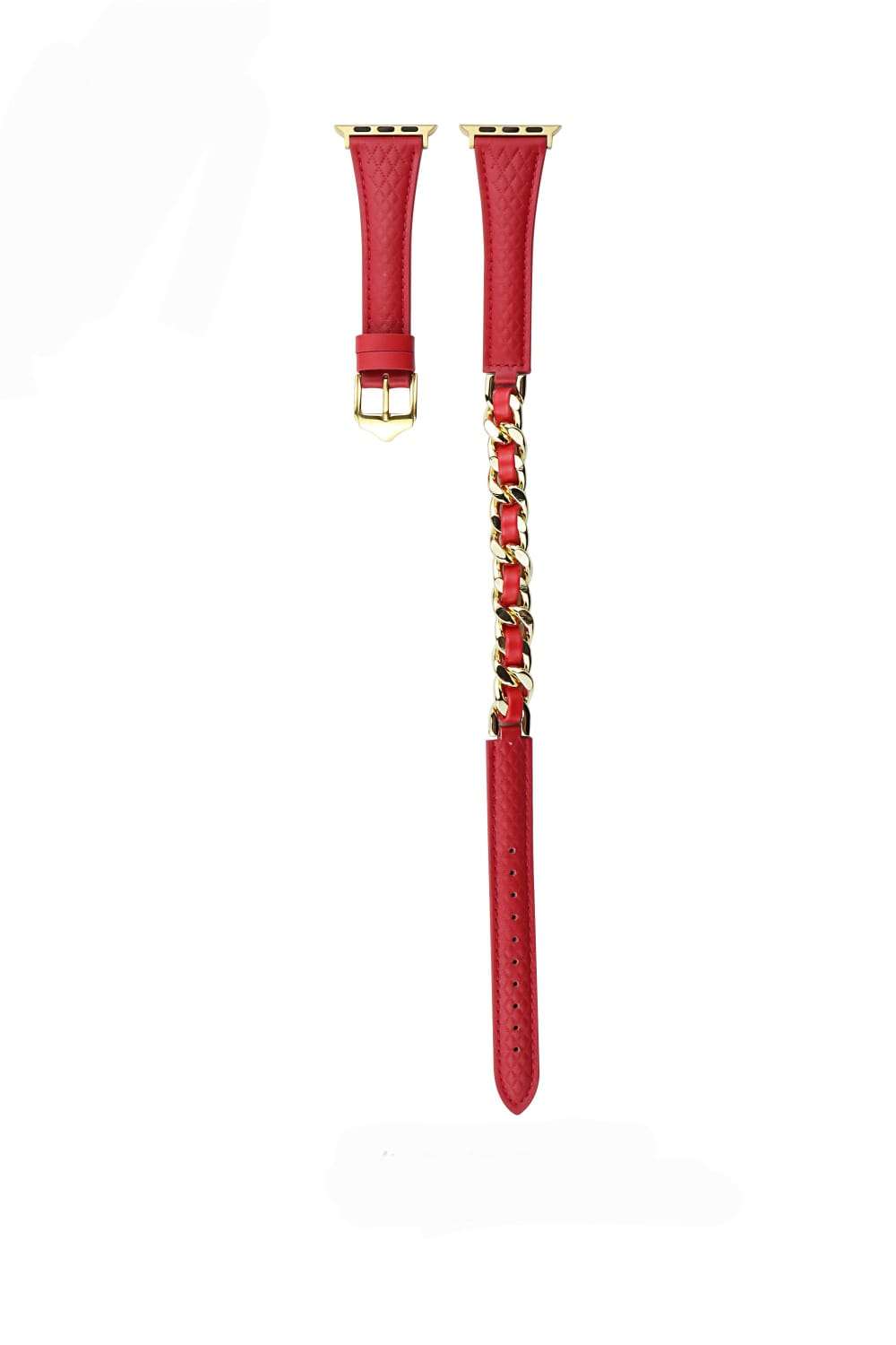 Red Long Genuine Leather Metal Chain bands for Apple Watches
