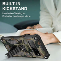 Army Green Camouflage Design Rugged with Kickstand Case for Google Pixel 6A