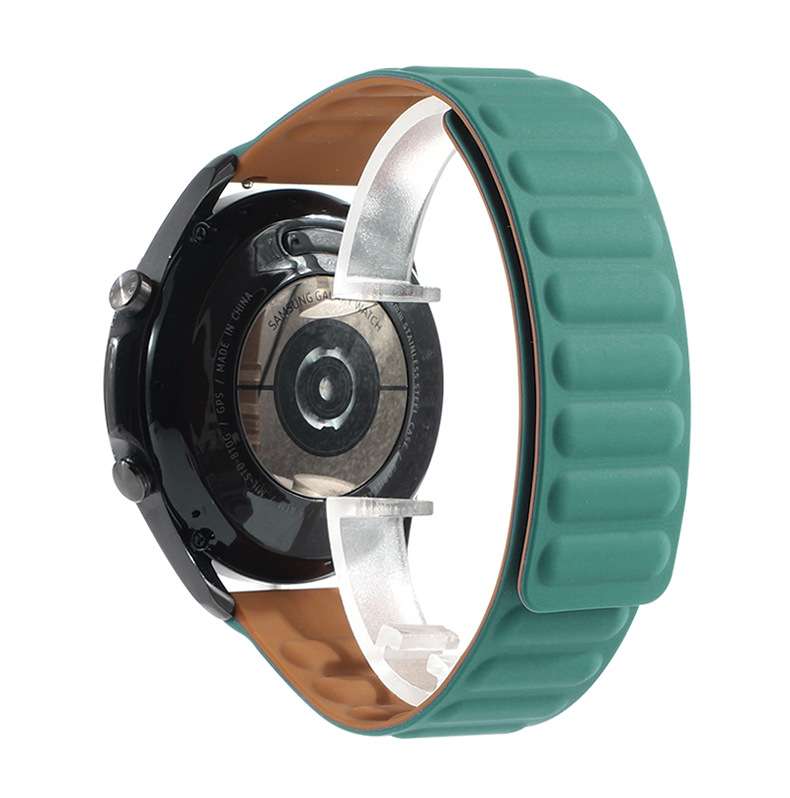 22 MM Silicon Magnetic Watch Band - Peacock Green